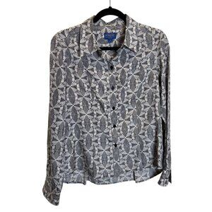 Pendleton Women’s Button-Up Shirt 10 | Black White Lightweight Long Sleeve Class